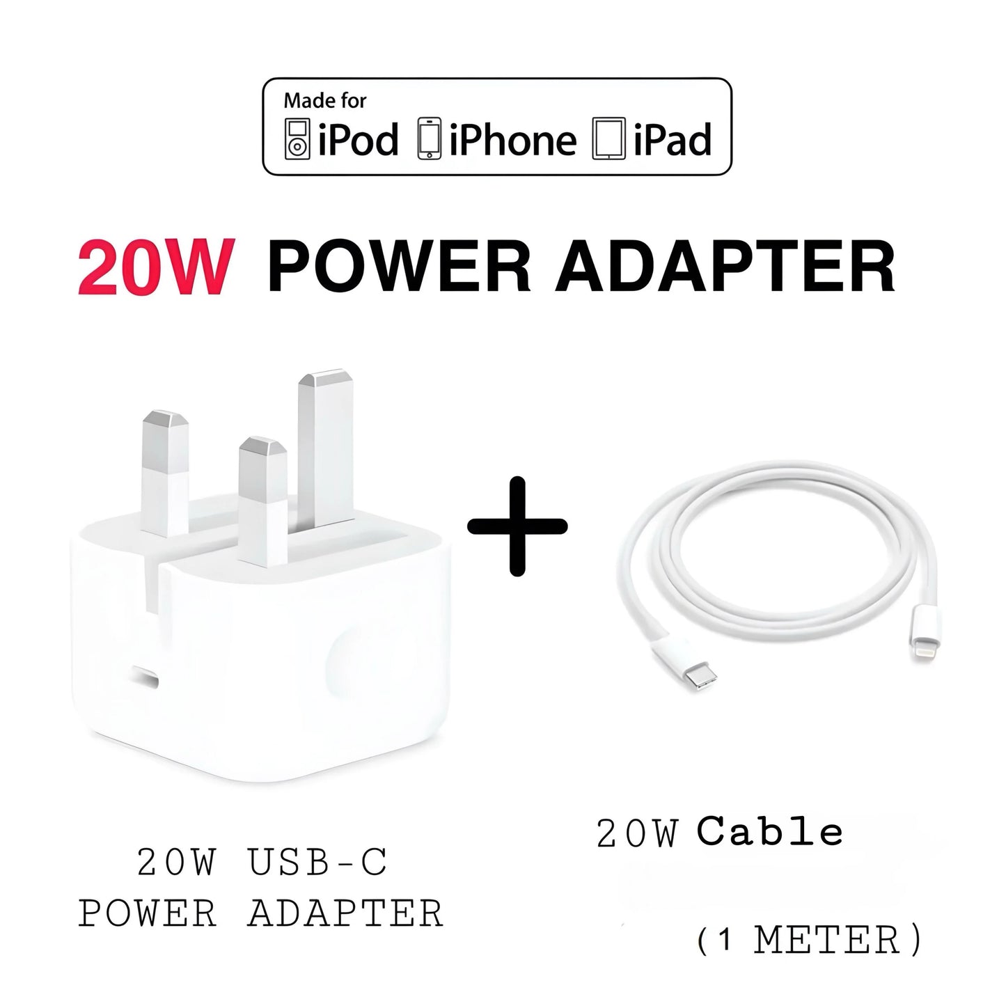 20W Fast Charger + FREE data  Cable ⚡