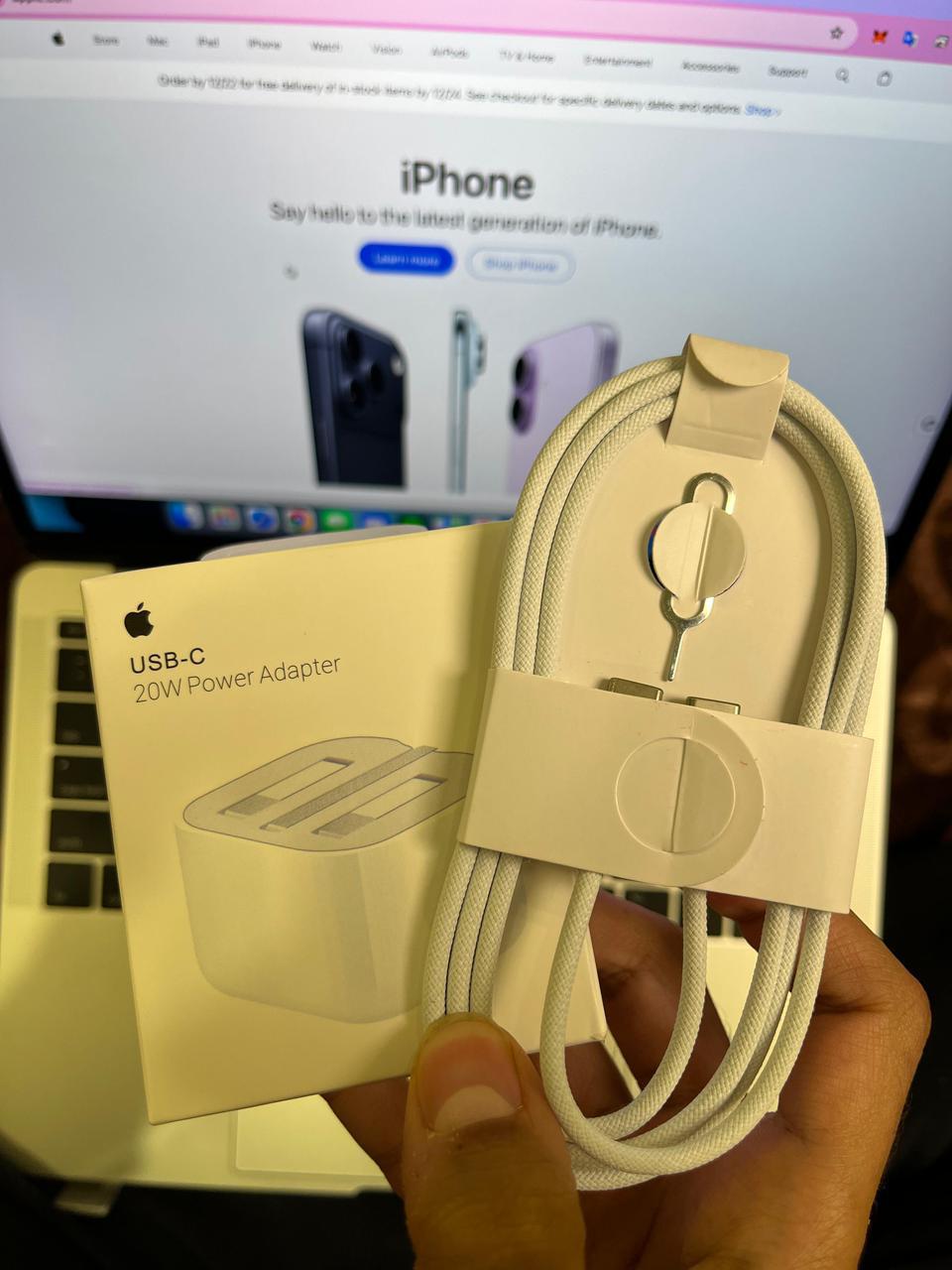 Apple 20W USB-C Power Adapter + Free Charging Cable
